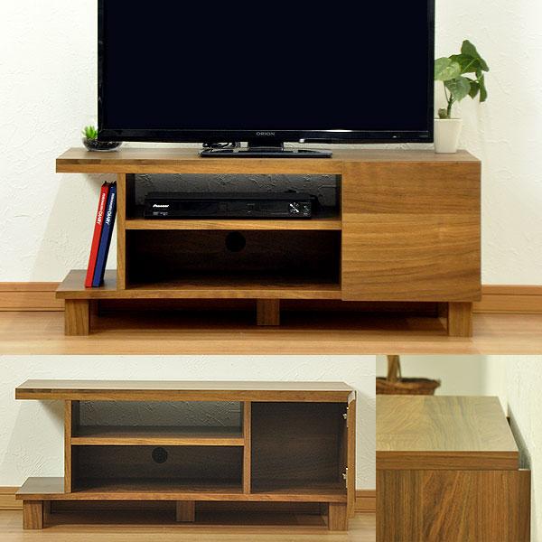 テレビ台 ローボード90cm幅 32V型対応 ウォールナット柄の木目シート