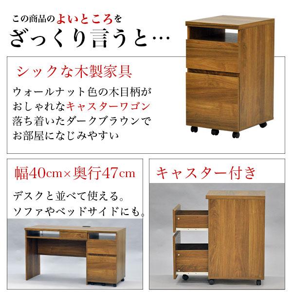 デスクワゴン A4ファイル対応 サイドワゴン デスクサイドワゴン