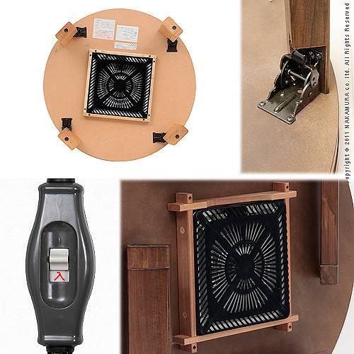 こたつ 円形 天然木丸型折れ脚こたつ-ロンド 75cm 折脚 継ぎ脚 高さ