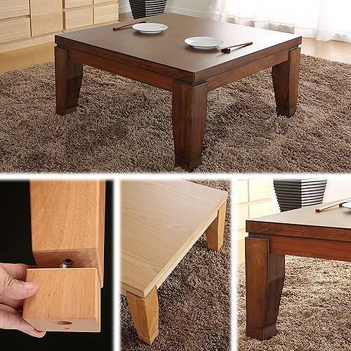 こたつ 正方形 モダンリビング継ぎ脚こたつ-ディレット 80x80cm 継脚