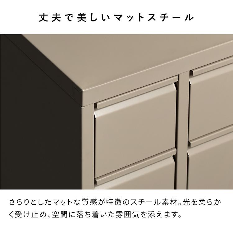 スチール チェスト 5段×2列 スリム キャスター付き A4サイズが入る 幅