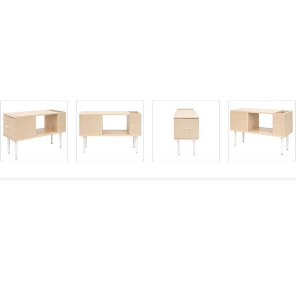 サイドテーブル スリム 引き出し付き 高さ46cm カフェ風 テーブル 収納付き 隙間収納 ほぼ完成品(脚・取っ手のみ取付) おしゃれ ナイトテーブル 小さい テーブル｜kaguto｜16