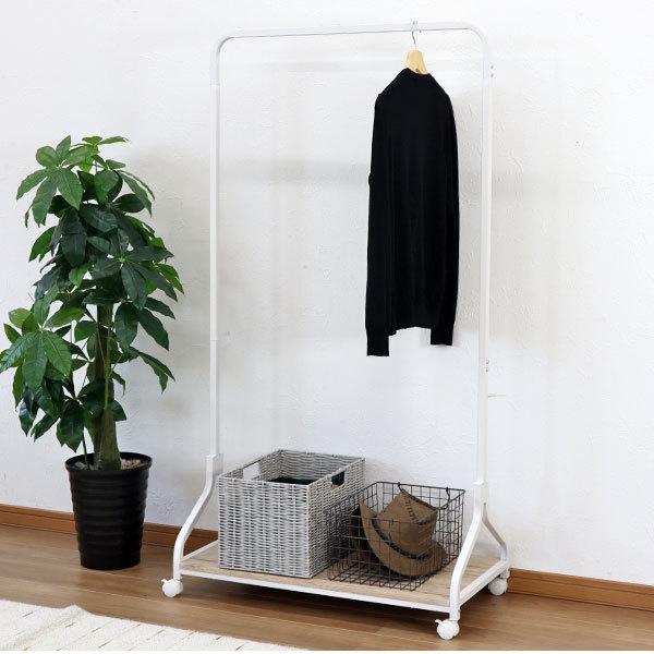 ハンガーラック スリム おしゃれ ホワイトアイアン 幅80cm 奥行40cm 高