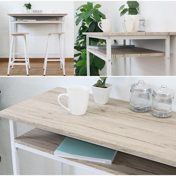 カウンターテーブル 白 100幅 90高 ホワイトアイアン 幅100cm