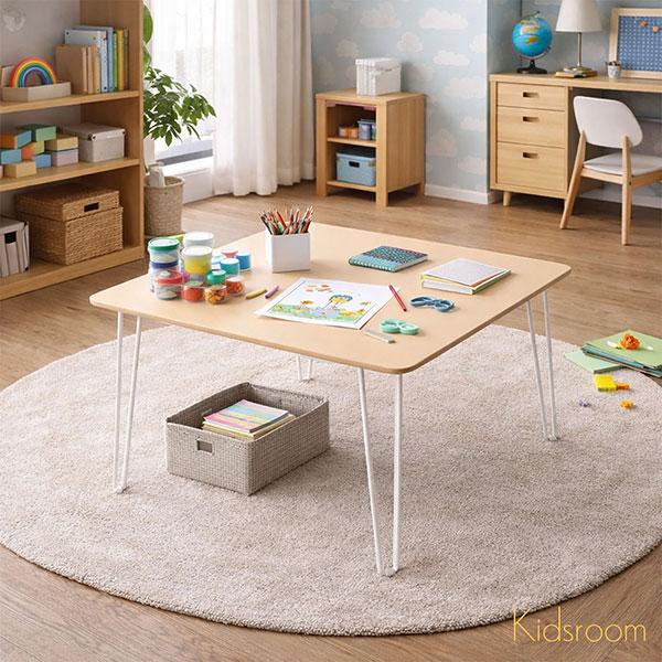 ローテーブル 折りたたみ テーブル 60×60 ベージュ 完成品 折れ脚