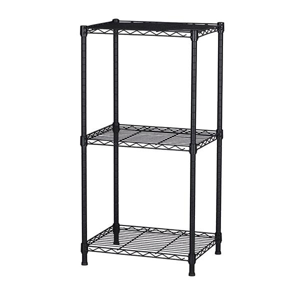 スチールラック 3段 幅45cm 奥行35cm 高さ90cm ブラック 黒 キッチン