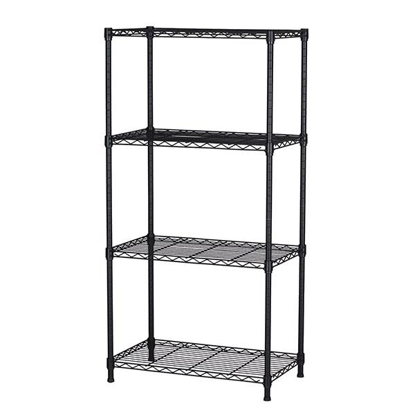 スチールラック 4段 幅60cm 奥行35cm 高さ120cm ブラック 黒 キッチン