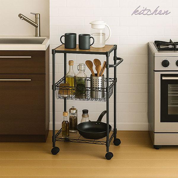 【新品未使用】キッチンワゴン ブラック :幅43×奥行29.5×高さ105cm dショッピング |tower スリムキッチンワゴン タワー （ 山崎実業