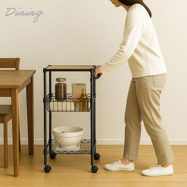 キッチンワゴン 3段 幅55cm 奥行35cm 高さ81cm スリム キッチンラック