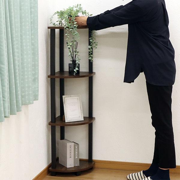 収納ラック コーナーラック 4段 工具不要 簡単組立 4段ラック 4段
