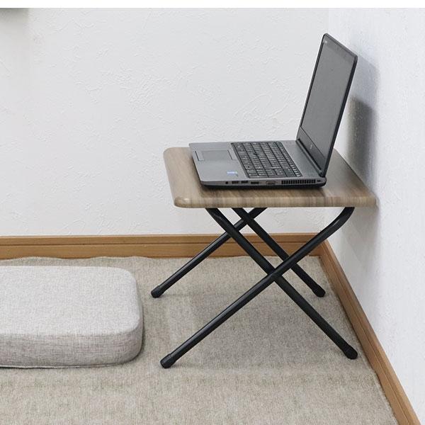 折りたたみテーブルロータイプ 折りたたみデスク 幅50cm 奥行43cm 高さ