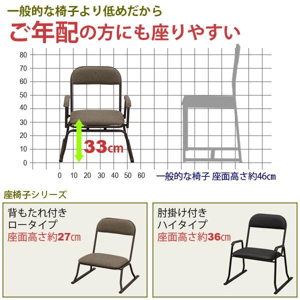 座椅子 高座椅子 回転式 座敷椅子 楽座椅子(4脚セット)積み重ね可能 座敷 椅子 畳み椅子 仏壇椅子 座いす 座面 低い 座イス 幅56cm 奥行50cm 高さ64cm 集会所｜kaguto｜10