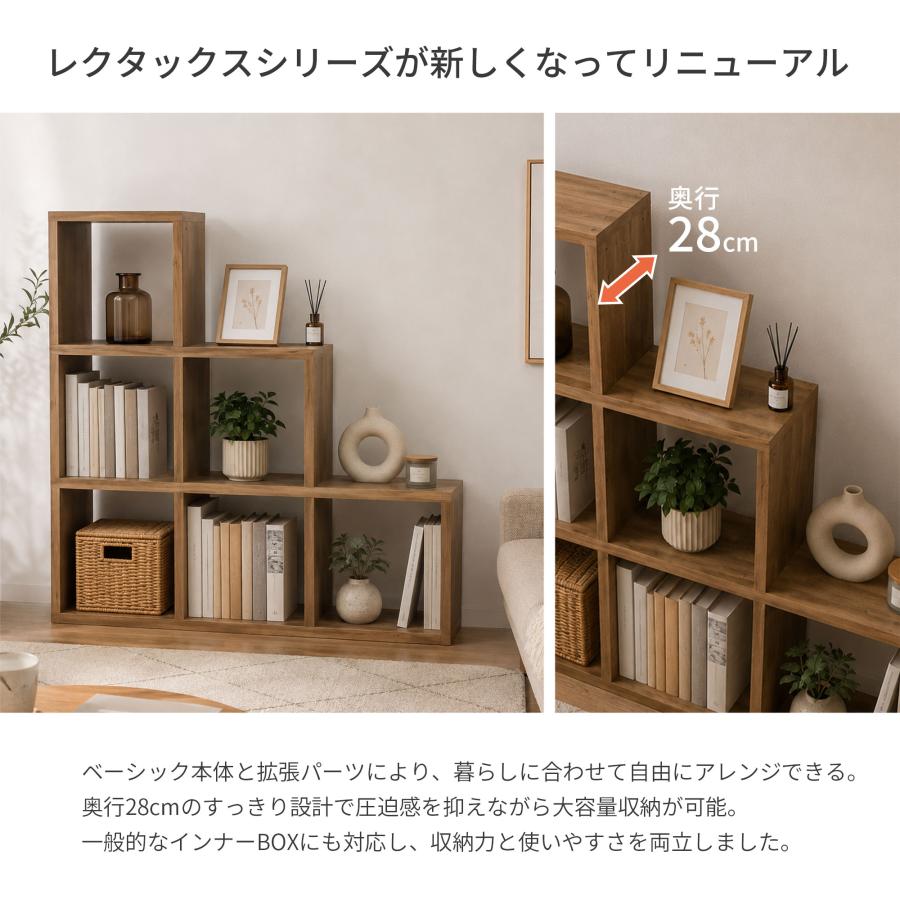 オープンラック スタッキングシェルフ A4対応 2列×2段 レクタックス2
