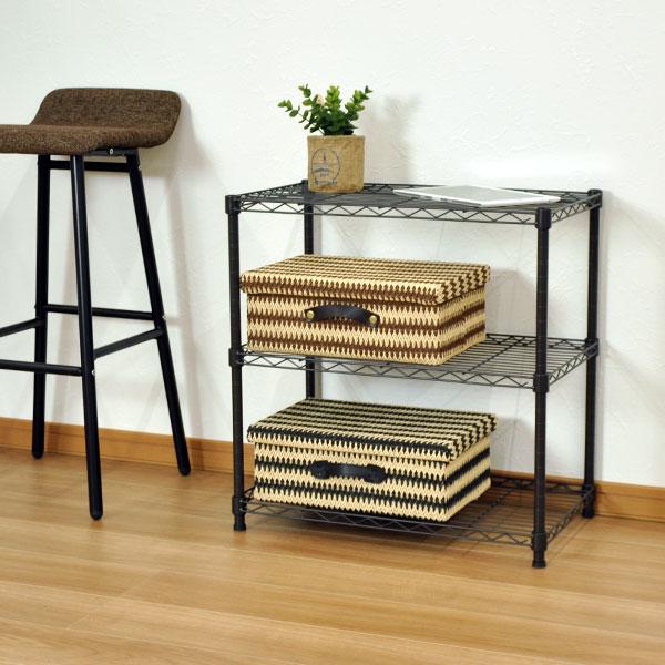 スチールラック3段 幅60cm 奥行35cm 高さ61.8cm (奥行35cm)リビング