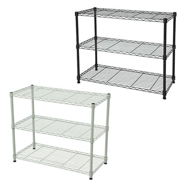 スチールラック3段 幅75cm 奥行35cm 高さ61.8cm (奥行35cm)リビング