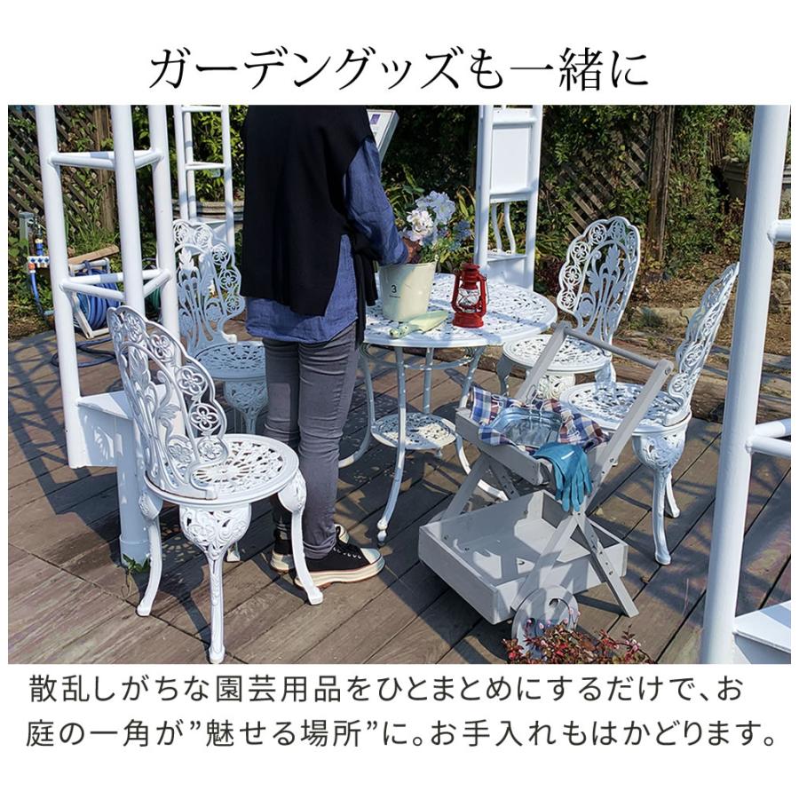 天然木製ワゴン型プランタースタンド FW72 : インテリアセレクト