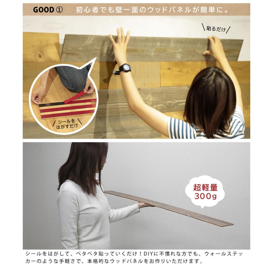 SOLIDECO　壁に貼れる天然木パネル　40枚組（約6m2） SLDC-40P-004ASB