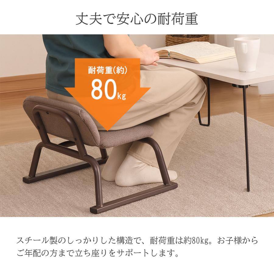 4脚セット 正座椅子 背もたれ付き 座面高さ18cm 完成品 (約)幅42cm