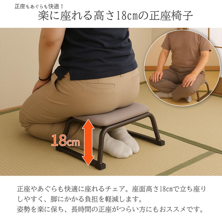 4脚セット 正座椅子 背もたれなし スツール 座面高さ18cm 完成品 (約