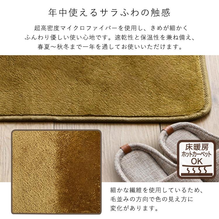 洗える 玄関マット 室内 45×90 マイクロファイバー ラグマット