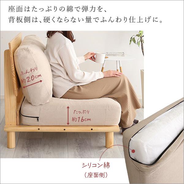 ファブリック ローソファー 北欧風 ポケットコイル 2人掛け 2Pかわいい