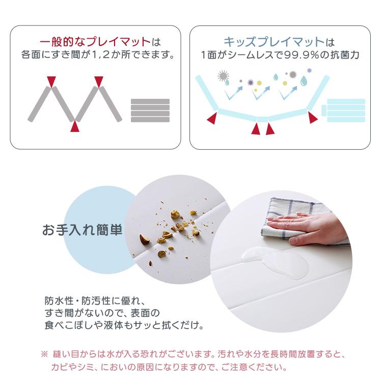 プレイマット 折りたたみ式 抗菌 防水 安心素材 120×160 防音対策 お手入れ簡単 溝なしシームレス 厚手4cm厚 断熱性 折りたたみ式プレイマット 収納できる｜kaguto｜06