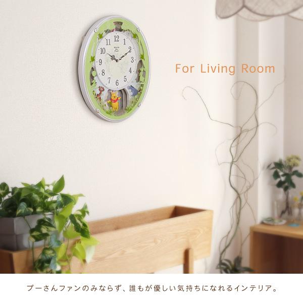 時計 くまのプーさんからくり時計 壁掛け 電波 見やすい