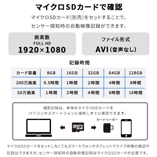 充電式 どこでも センサーカメラ 防犯 カメラ スマホ 連動 屋外 見守りカメラ 赤ちゃん ペット wifi 子供 カメラ 見守り 配線不要 動画 静止画 切替 防雨 IP65｜kaguto｜11