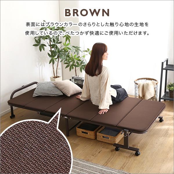 折りたたみベッド シングル 高反発ウレタン 耐荷重90kg 折り畳み時の