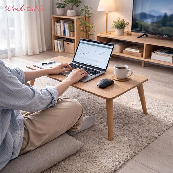 ローテーブル 折りたたみ テーブル 棚なし 90×40 完成品 折れ脚