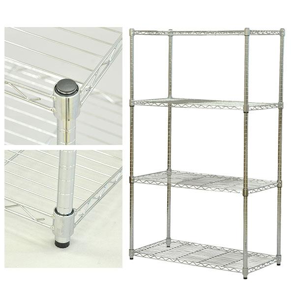 セール30 Off スチールラック 幅90cm 奥行き45cm 高さ150cm 4段 メッキ ガレージ収納 タイヤ 工具 灯油缶 整理棚 リビング収納 パントリー収納 倉庫 物置 収納 衣類収納 オーディオ Av機器 ウォークインクローゼット 可動棚 アジャスター Ysr 9015 スチールラック 幅