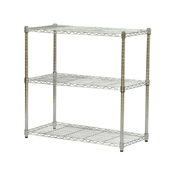 スチールラック 幅90cm 奥行き45cm 高さ90cm 3段 メッキ ガレージ収納