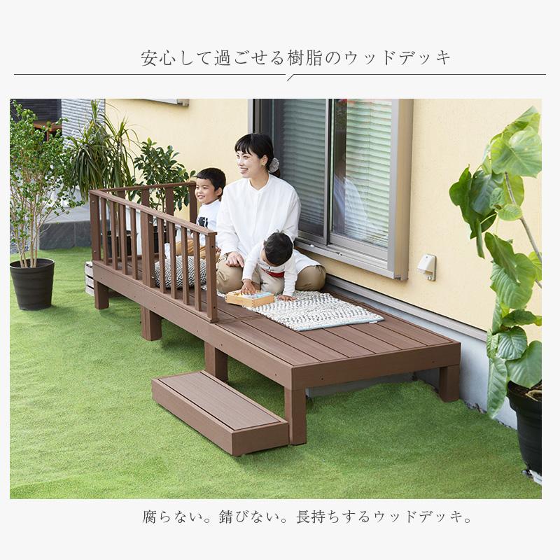 ウッドデッキ 人工木 3点セット DIYキット 高さ低め 縁台 テラス ウッドデッキ 人工木 3点セット DIYキット 高さ低め 縁台 テラス