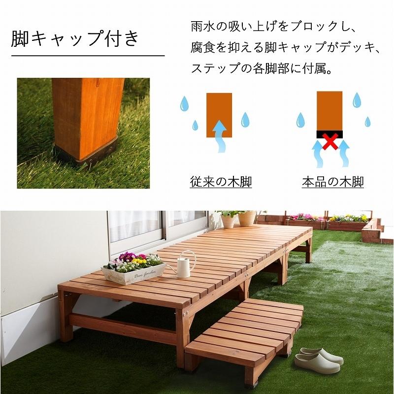 ウッドステップ パーツ 極厚天板 ウッドデッキ用 幅90cm ステップ 縁台