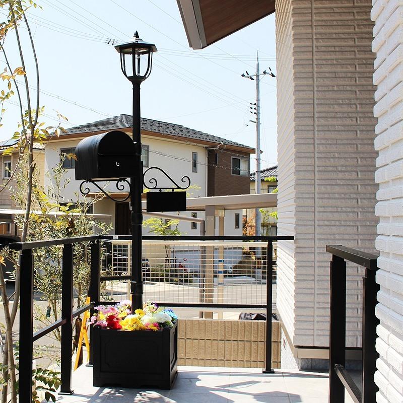 街灯 ソーラーライト 外灯 おしゃれ 高さ197cm 玄関 ミニポスト
