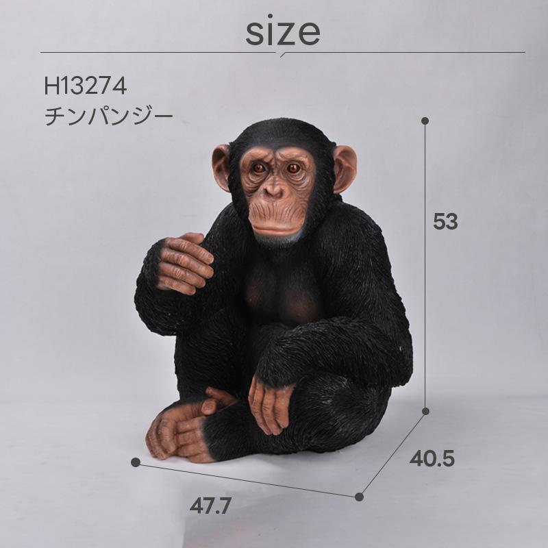 チンパンジー 猿 オブジェ オーナメント ガーデンオーナメント 置物