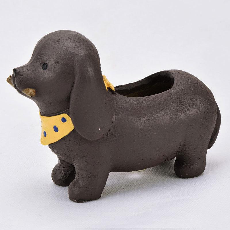 ダックスフント インテリアポット 鉢カバー 犬 動物 プランター 植木鉢