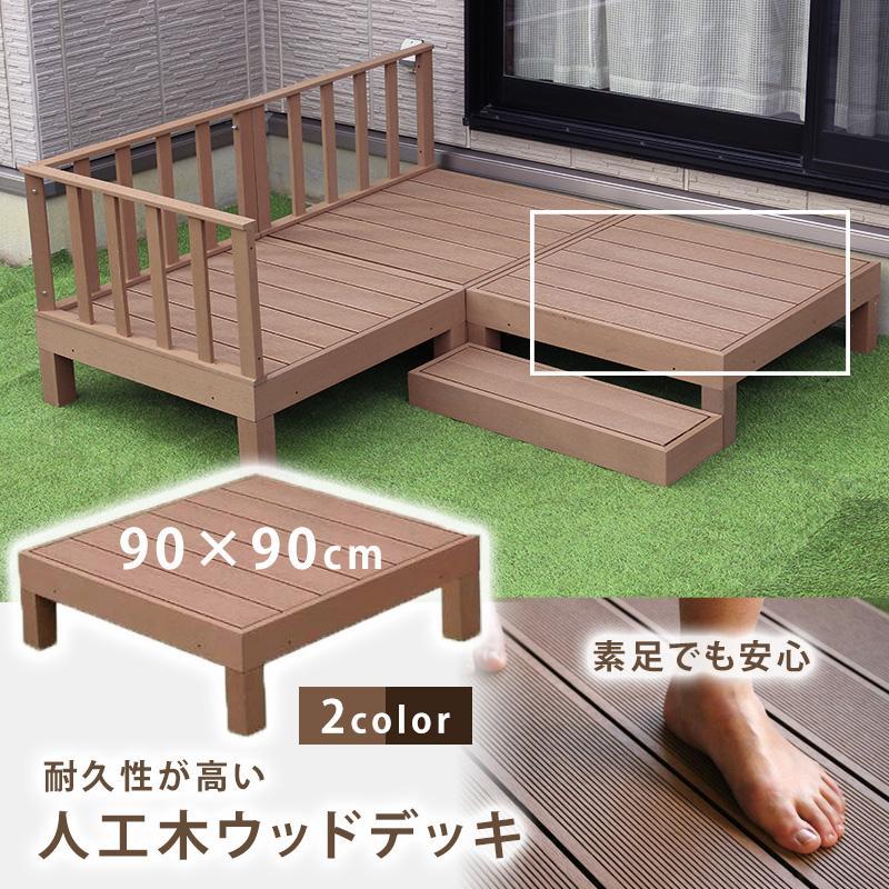 ウッドデッキ 樹脂 90×90cm パーツ 人工木 0.25坪 組み合わせ自由 DIY