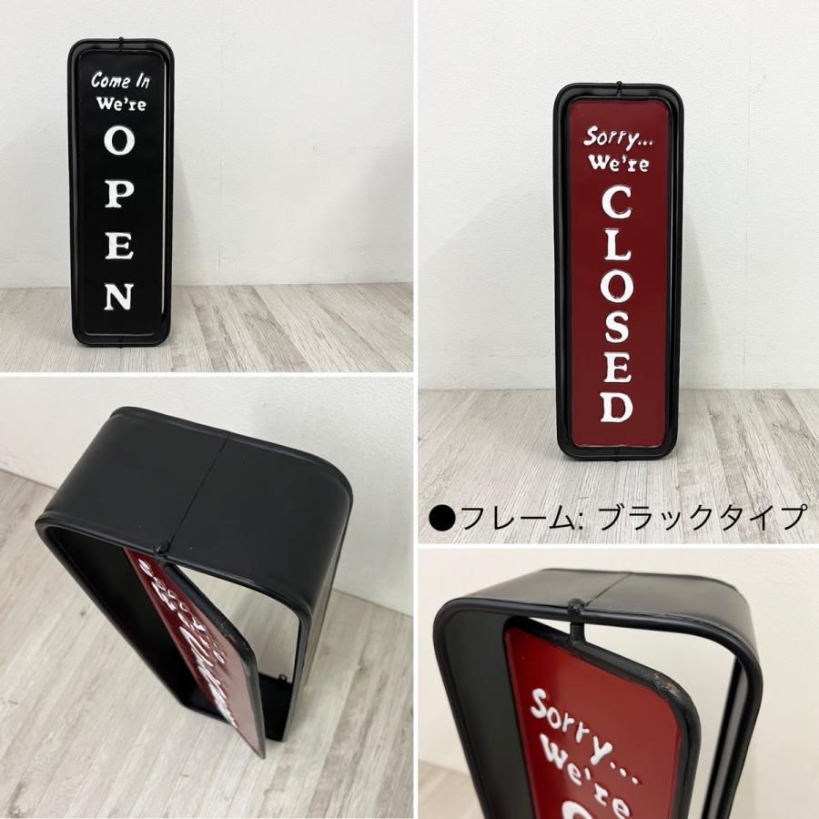 スチール オープン・クローズ看板】回転式看板 ブラック色 壁面 スチール オープン・クローズ看板】回転式看板 ブラック色 壁面