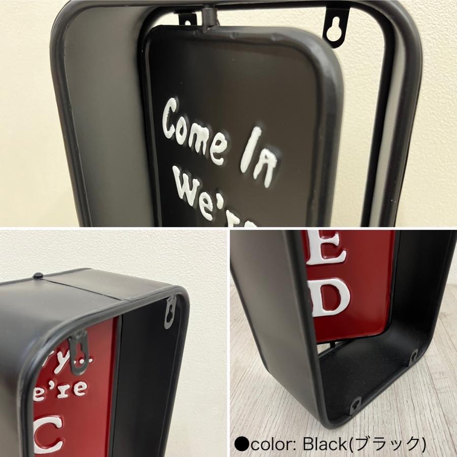 スチール オープン・クローズ看板】回転式看板 ブラック色 壁面 スチール オープン・クローズ看板】回転式看板 ブラック色 壁面