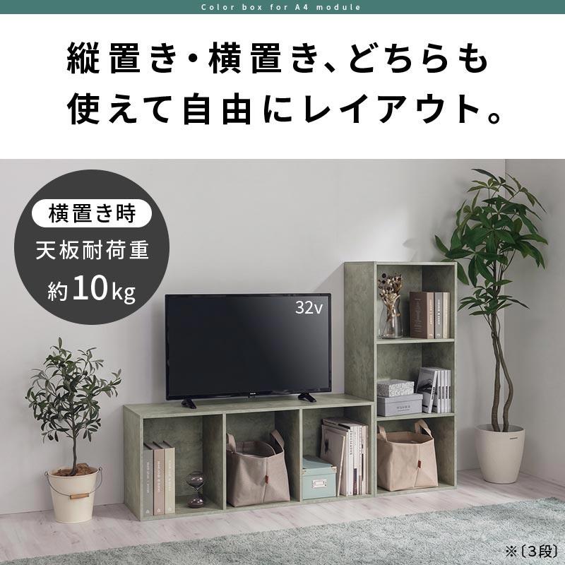 ぼん家具 カラーボックス 本棚 スリム A4 ラック 大容量 収納棚 2段