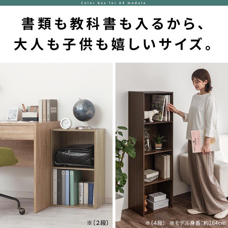 ぼん家具 カラーボックス 本棚 スリム 収納ボックス A4 コミックラック