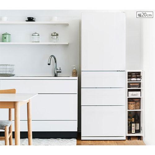 ぼん家具 【完成品】 隙間収納 22cm 23cm 24cm 日本製 隙間ワゴン 扉