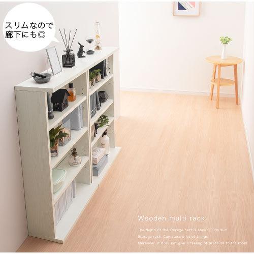 ぼん家具 【完成品】 本棚 薄型 ロータイプ 幅60 飾り棚 木製