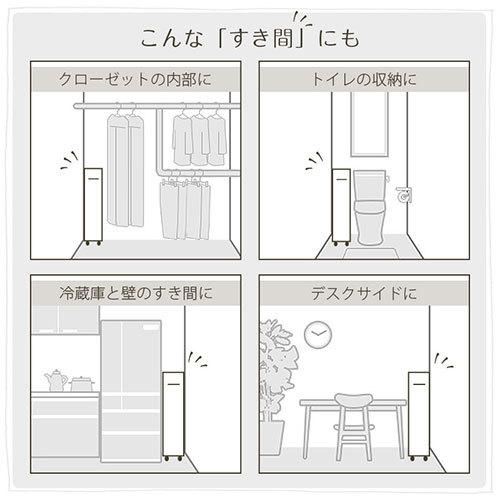 【完成品】 本棚 キャスター付き コミックラック 薄型 大容量 隙間収納 木製 4段 ラック 奥行約20cm スリムラック CDラック おしゃれ 書棚 マルチラック | ぼん家具 | 14