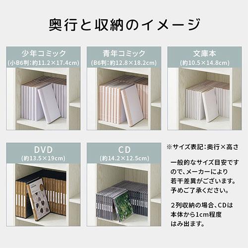 ぼん家具 【完成品設置付き】本棚 スリム コミック 収納 カラー