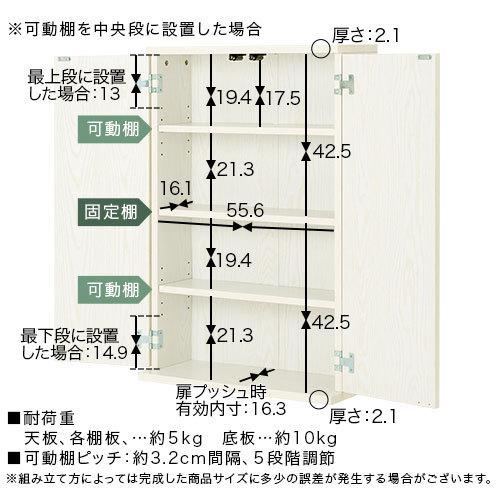 ぼん家具 【完成品設置付き】 扉付き 本棚 薄型 約 高さ90 幅60 木製