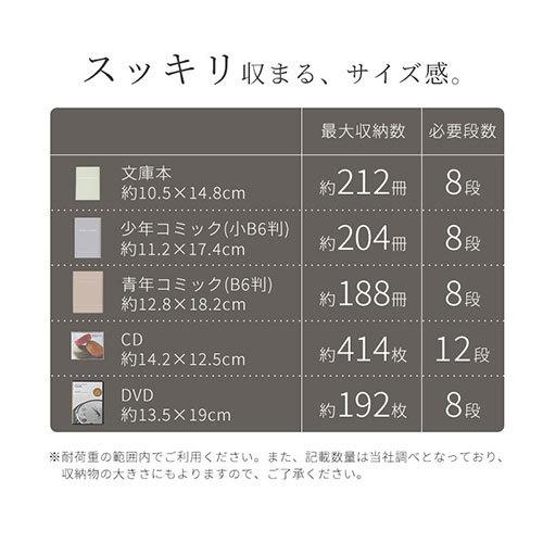 【完成品】【開梱設置サービス付き】 CDラック DVDラック DVD収納 BD 大容量 おしゃれ 省スペース 本棚 スリム 収納ボード コミック 可動棚 ガラス扉 組立不要｜kaguya｜13