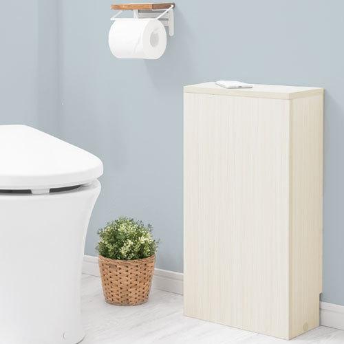 ぼん家具 トイレ収納 スリム ラック 木製 隠す収納 サニタリーラック