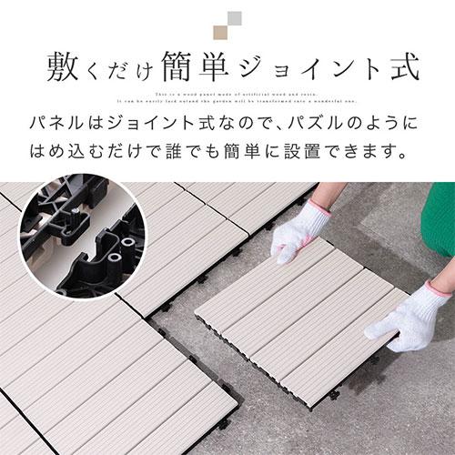 ぼん家具 ウッドデッキ 人工木 ウッドパネル 20枚 ジョイント